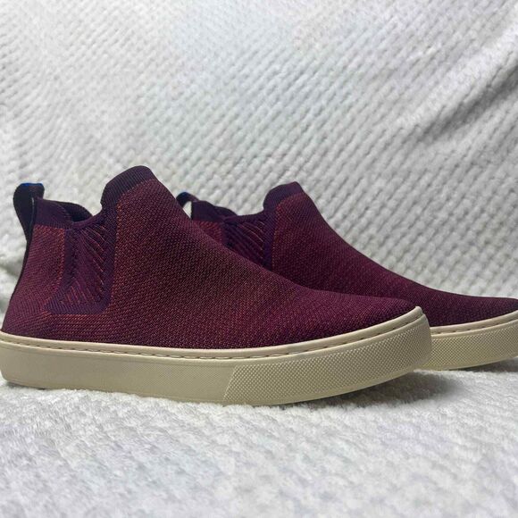 Rothy's 6.5 Chelsea Sneaker Plum Melange Slip On Ankle Sneaker Casual Comfort - Picture 1 of 7